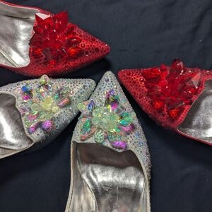 Elegant Red and Silver Women's Shoes